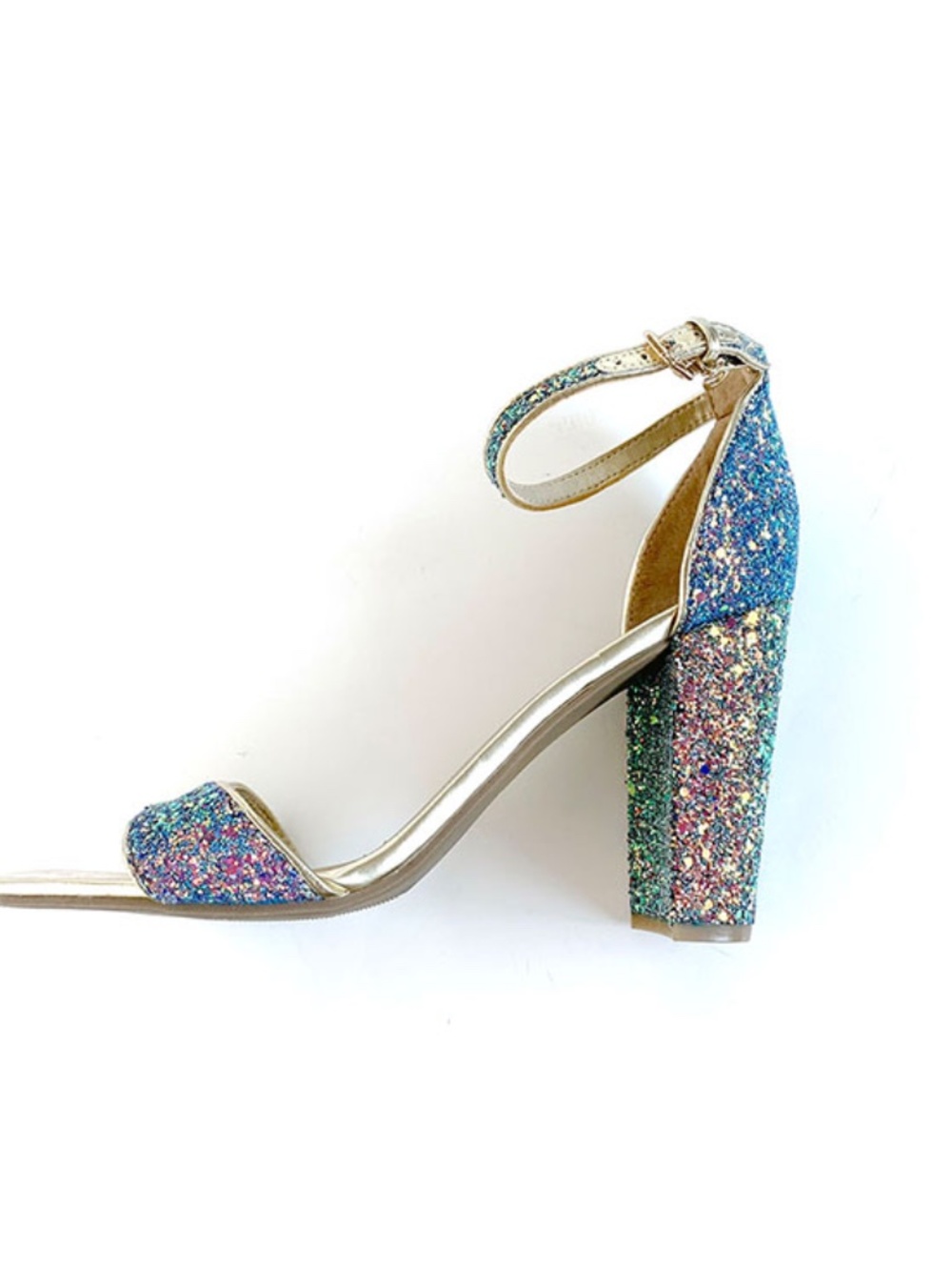 G by Guess Women’s Multicolor Glitter Open Toe Heels Size: 9